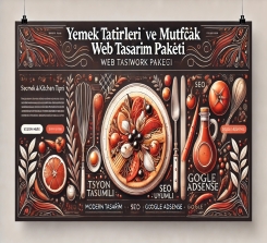 Yemek Tarifleri ve Mutfak İpuçları Sosyal Ağ Web Tasarım Paketi