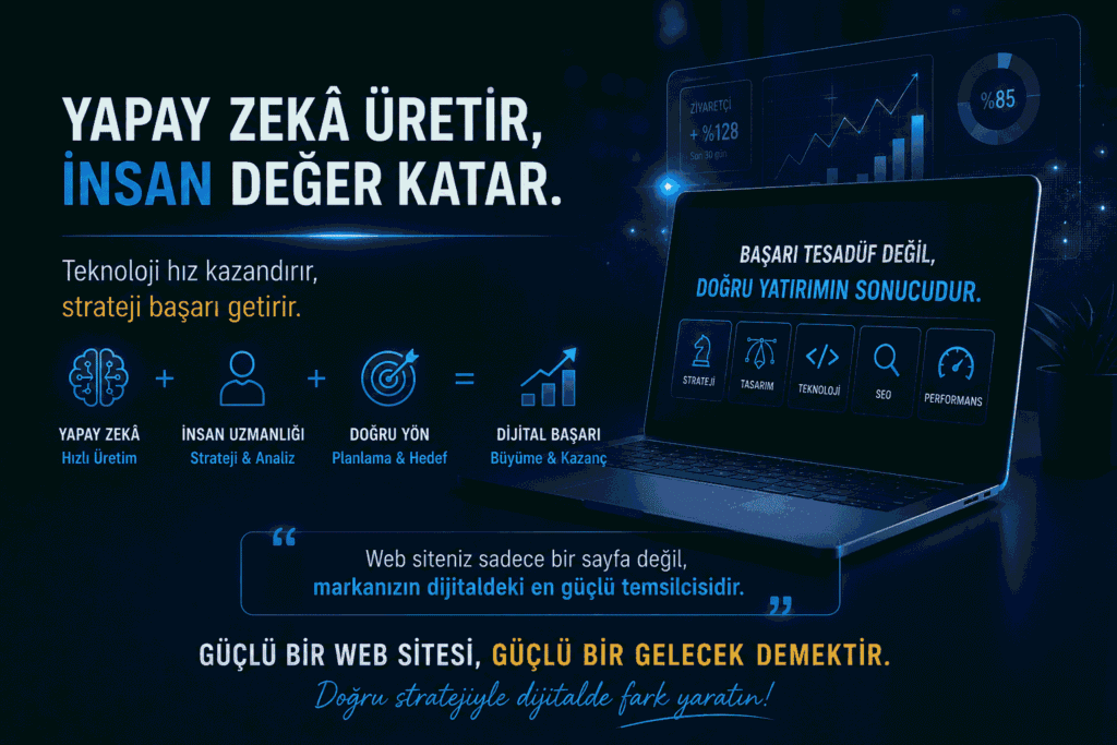 Yapay Zeka &Uuml;cretsiz Web Sitesi &Uuml;retir. Ama insan değer katar.